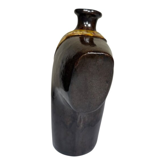 Vintage Kimono-Inspired Ceramic Abstract Vase W/ Ornate Red & Gold Detailing 12” - Picture 8 of 10